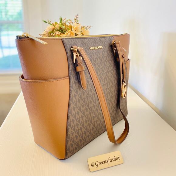 Michael Kors Charlotte Top Zip Tote shoulder bag brown - Picture 4 of 9